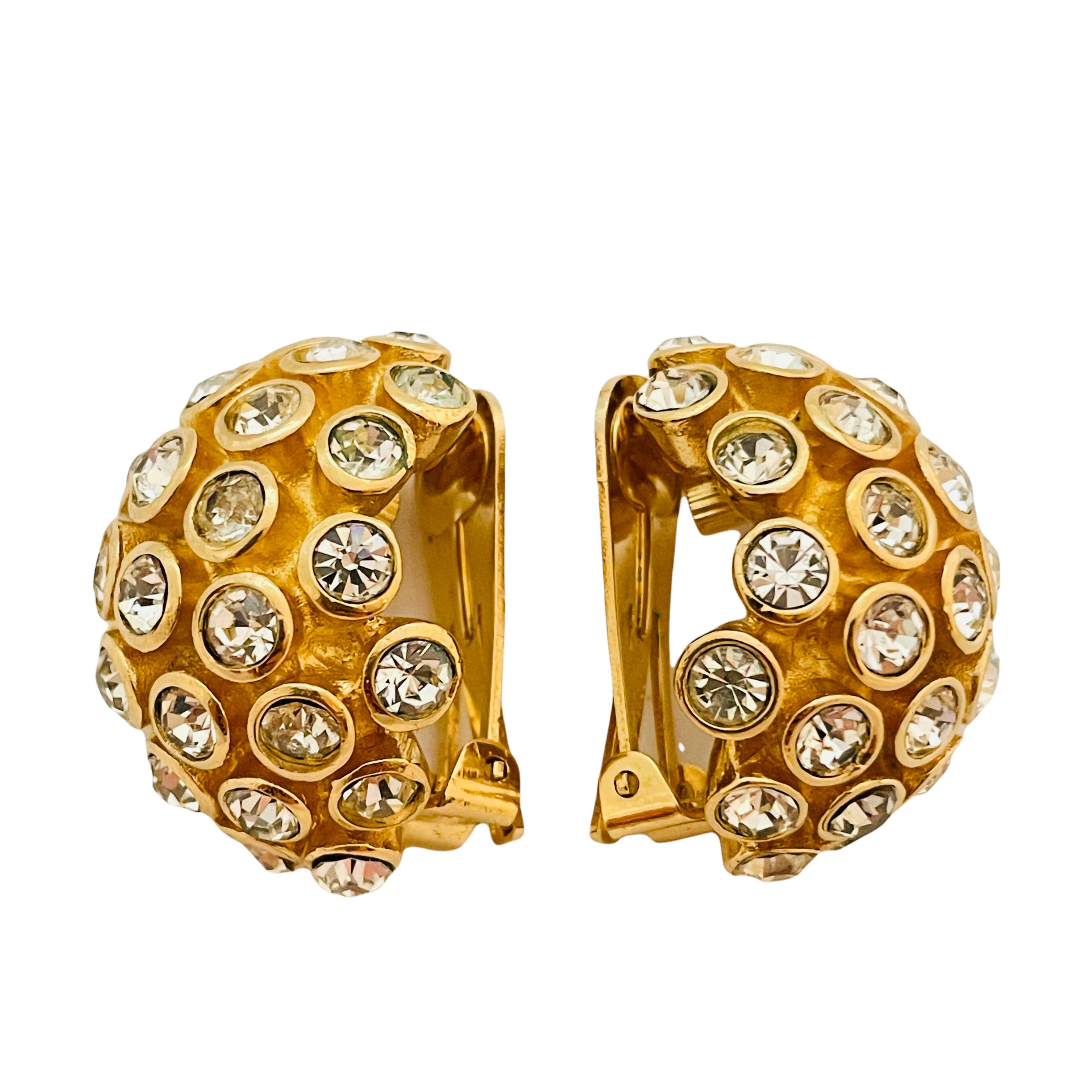 dior gold stud earrings