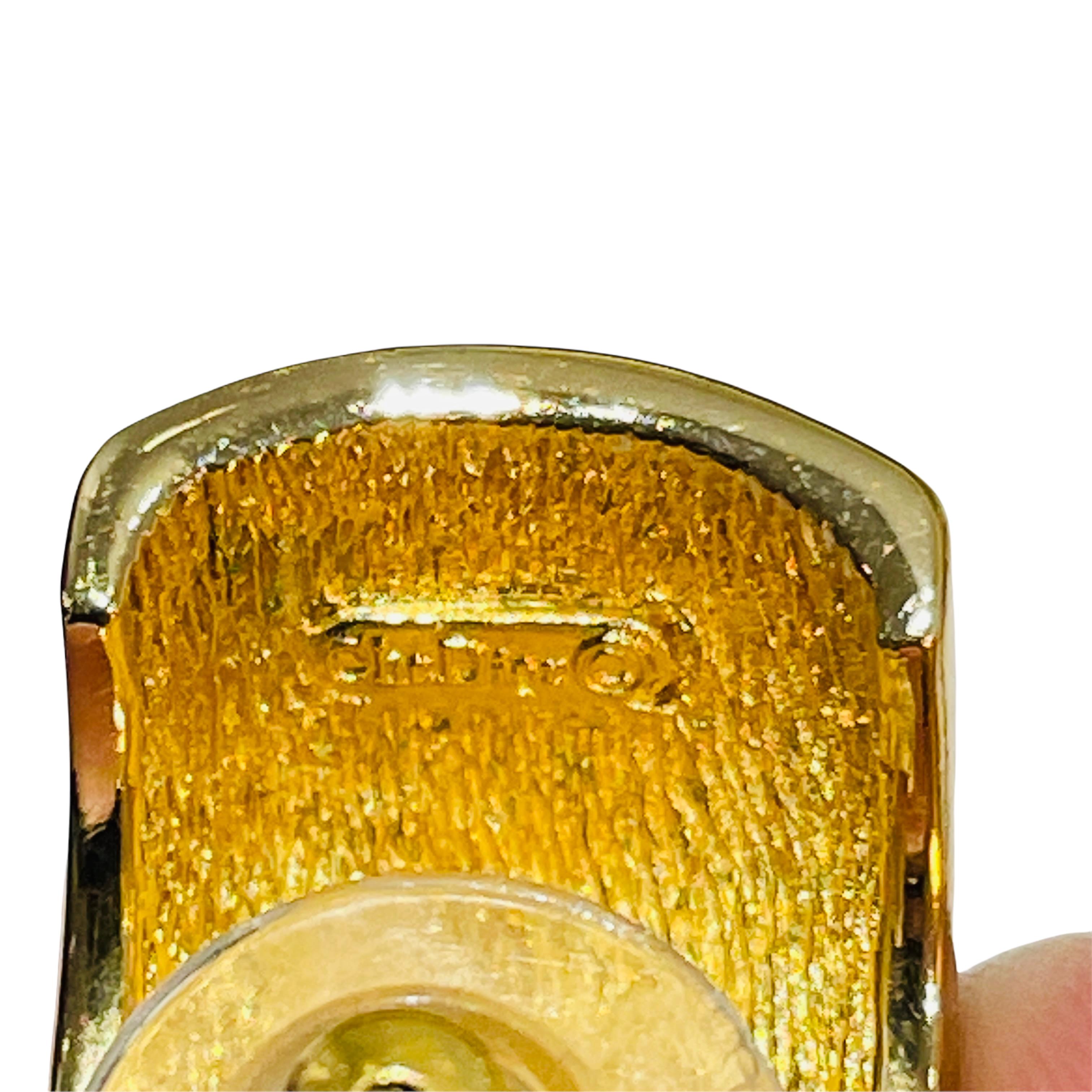 CHRISTIAN DIOR, boucles d'oreilles vintage de défilé en cristal doré et or Excellent état - En vente à Palos Hills, IL