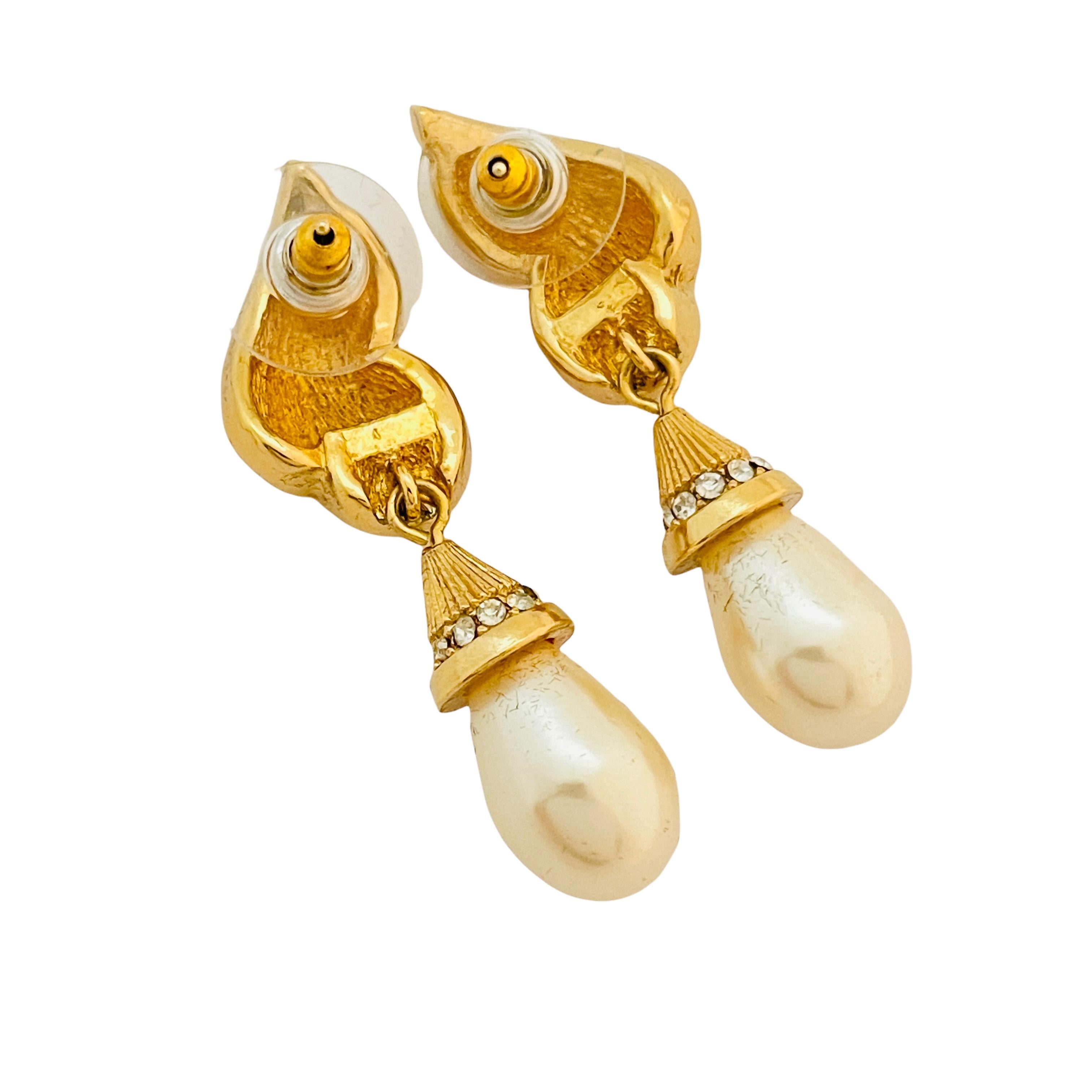 christian dior gold earrings