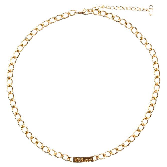 Christian Dior Logo Necklace 3 For Sale on 1stDibs