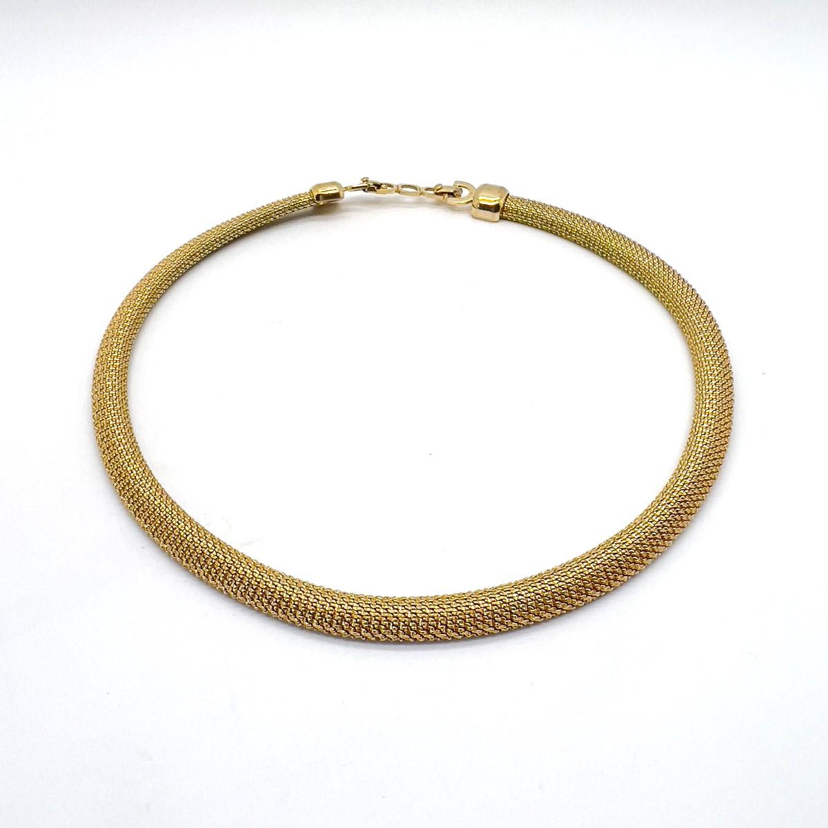 Vintage Christian Dior Gold Mesh Collar 1980s In Good Condition For Sale In Wilmslow, GB