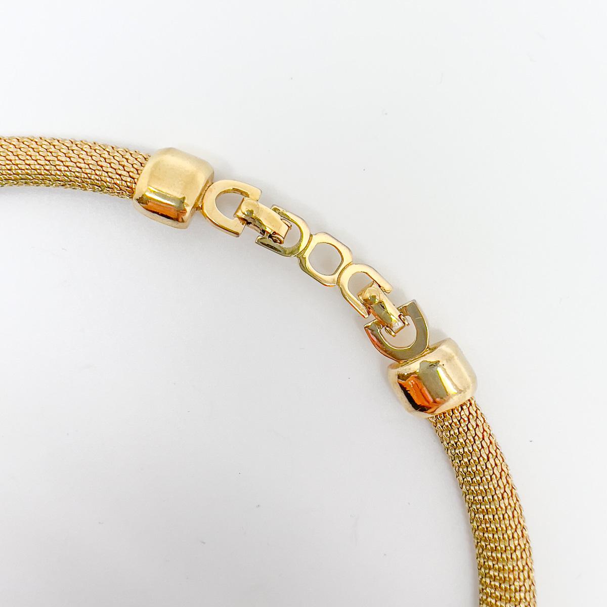 Women's Vintage Christian Dior Gold Mesh Collar 1980s For Sale