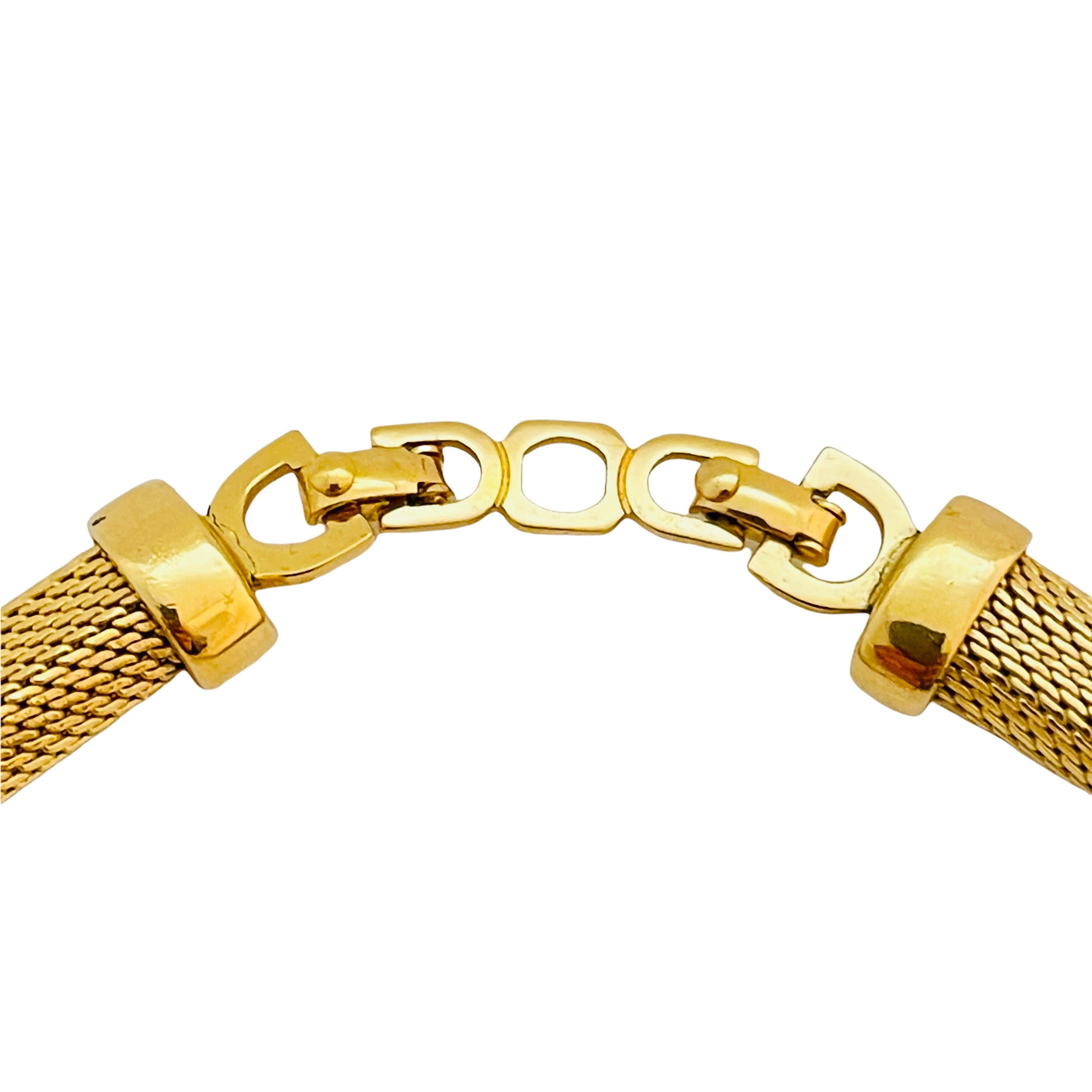 CHRISTIAN DIOR, Designer-Laufsteg-Haute-Couture-Halskette, Gold-Netzkristall, CHRISTIAN im Angebot 2