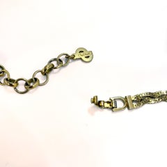 Vintage Christian Dior Gold Plated Chain Necklace 1980s