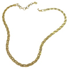 Vintage Christian Dior Gold Plated Chain Necklace 1980s