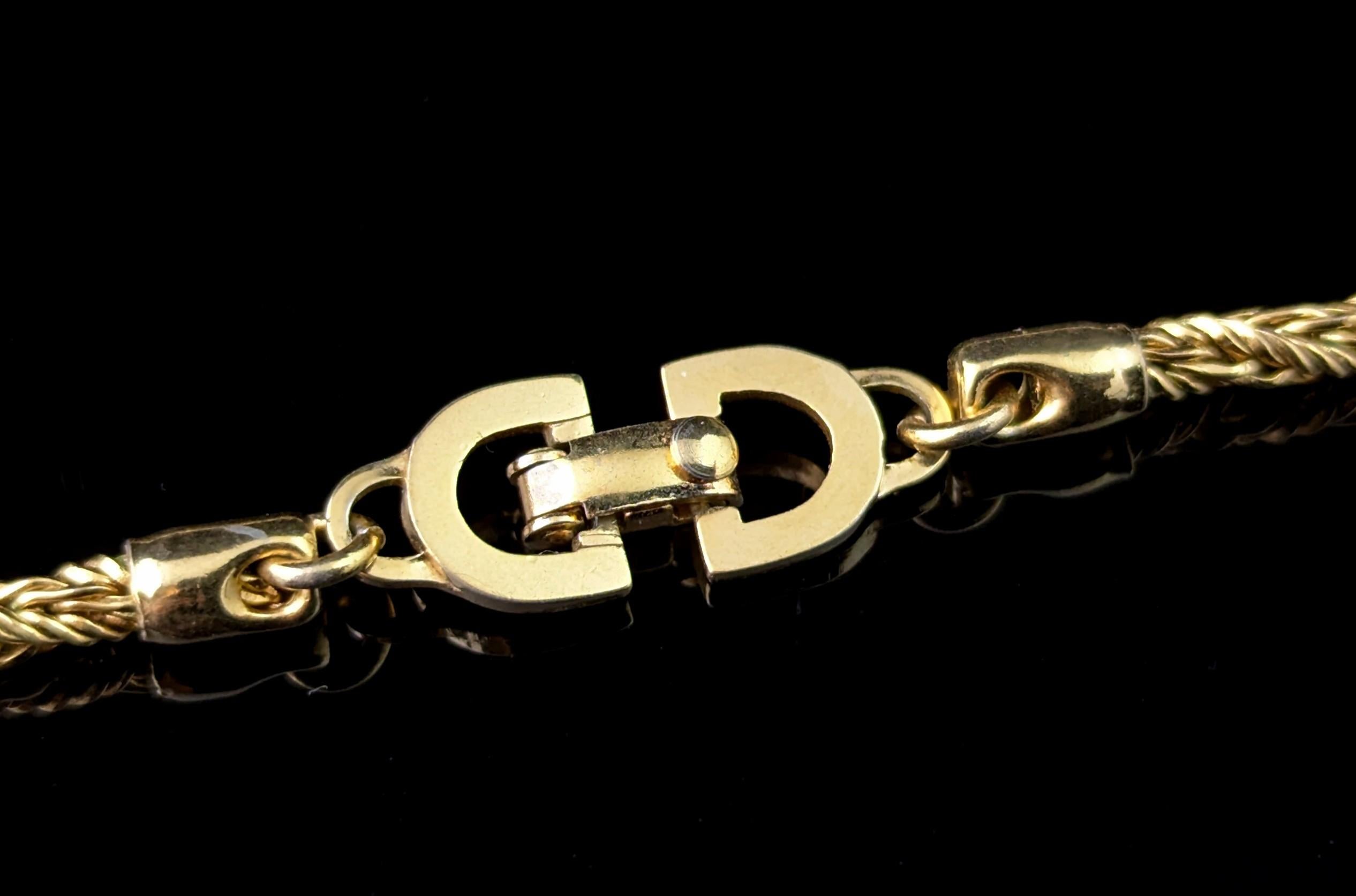 Vintage Christian Dior gold plated chain necklace For Sale 5
