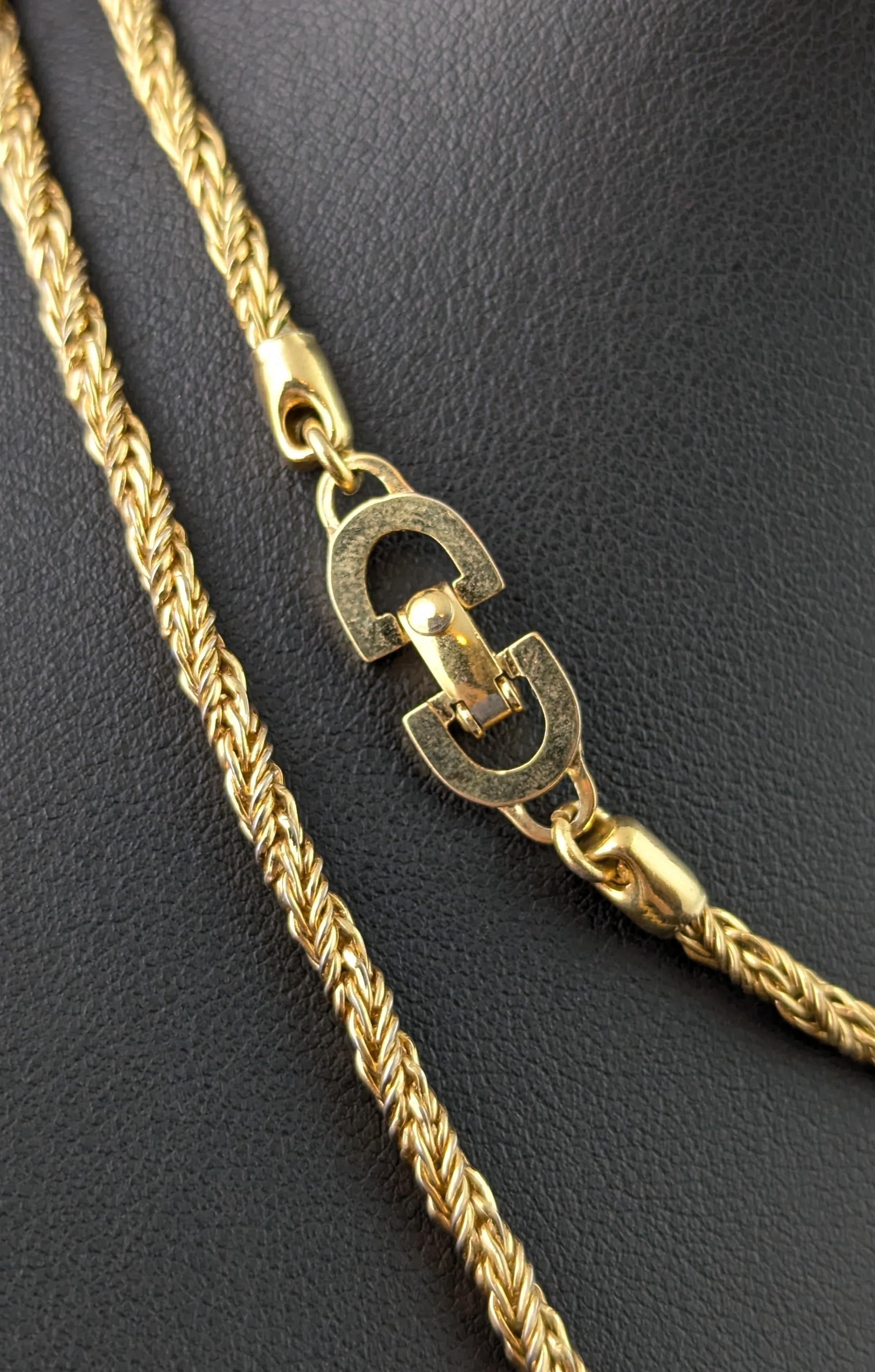 Modern Vintage Christian Dior gold plated chain necklace For Sale