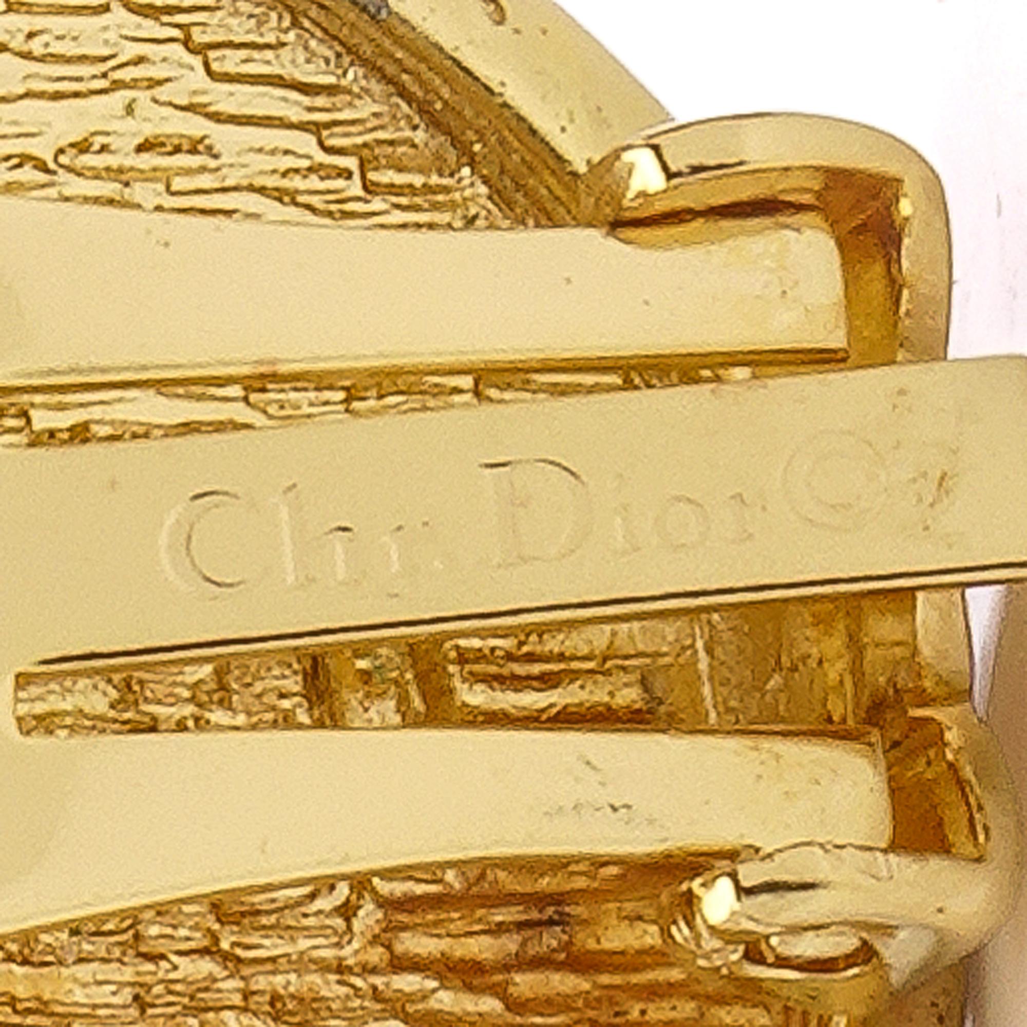 Women's Vintage Christian Dior Gold-Plated Pearl Clip-On Earrings For Sale