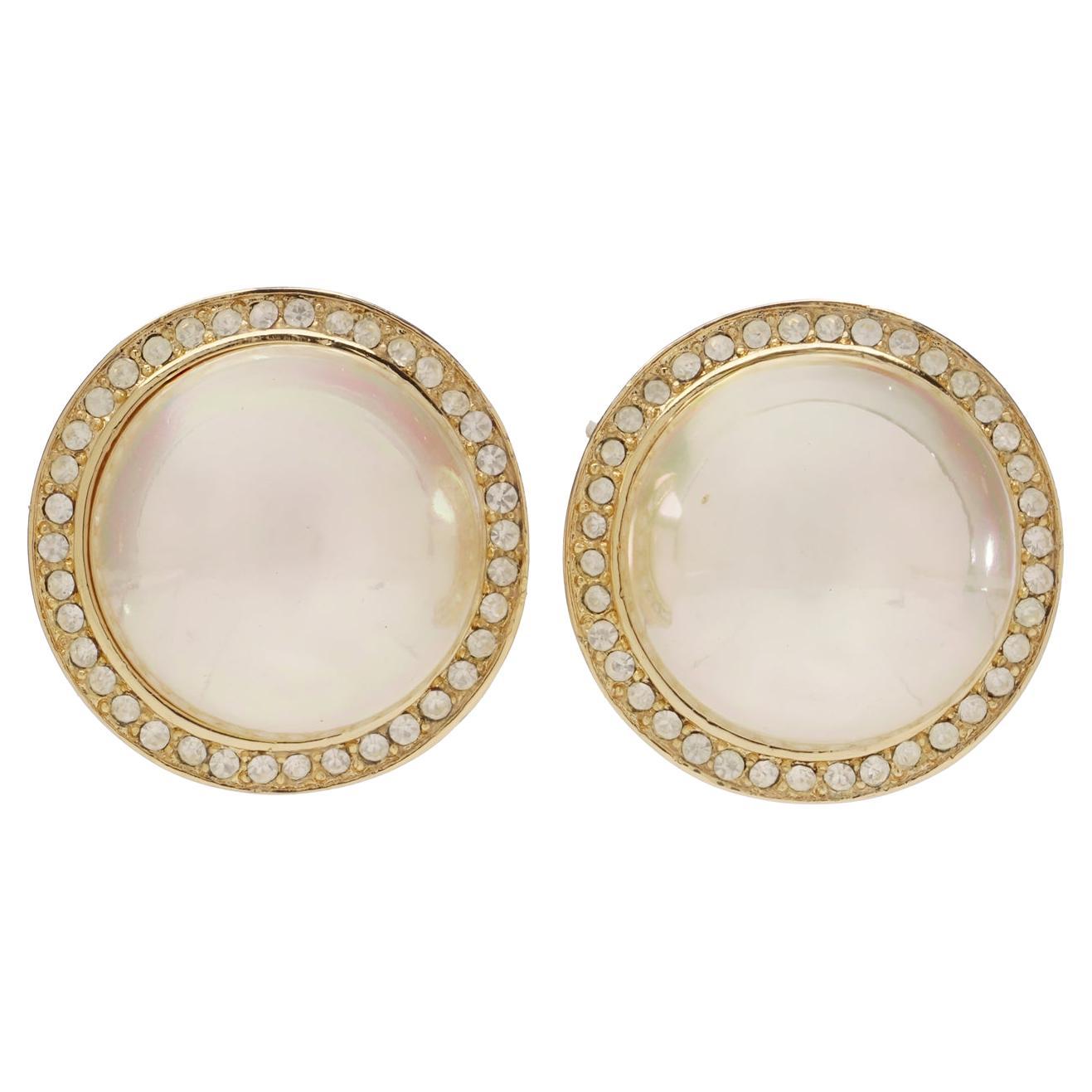 Vintage Christian Dior Gold-Plated Pearl Clip-On Earrings