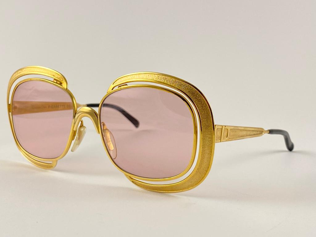 Vintage Ultra Rare Christian Dior Gold Sunglasses Made in Austria 1970's  3
