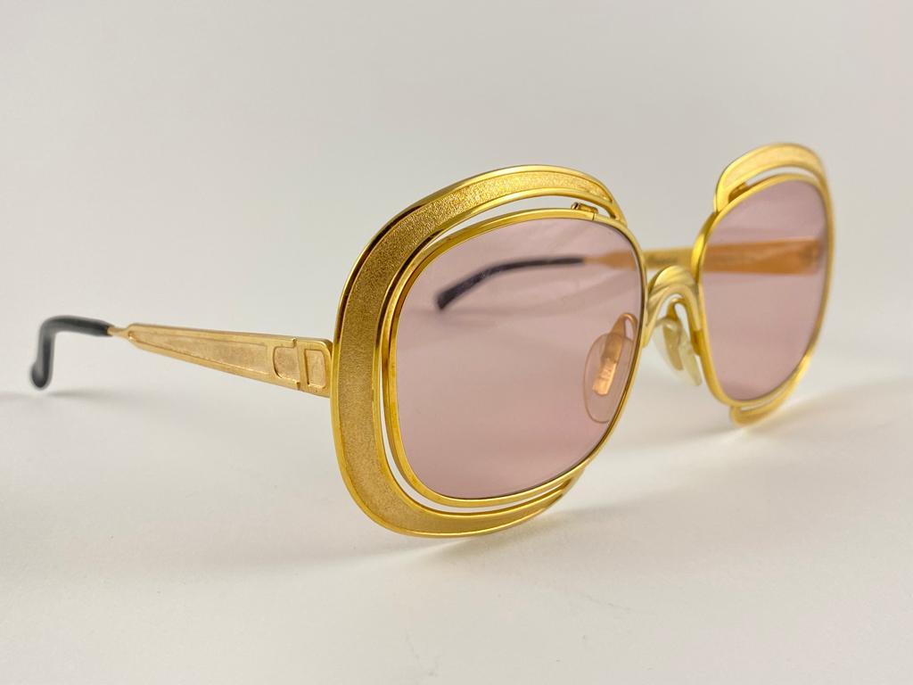 Vintage Ultra Rare Christian Dior Gold Sunglasses Made in Austria 1970's  4