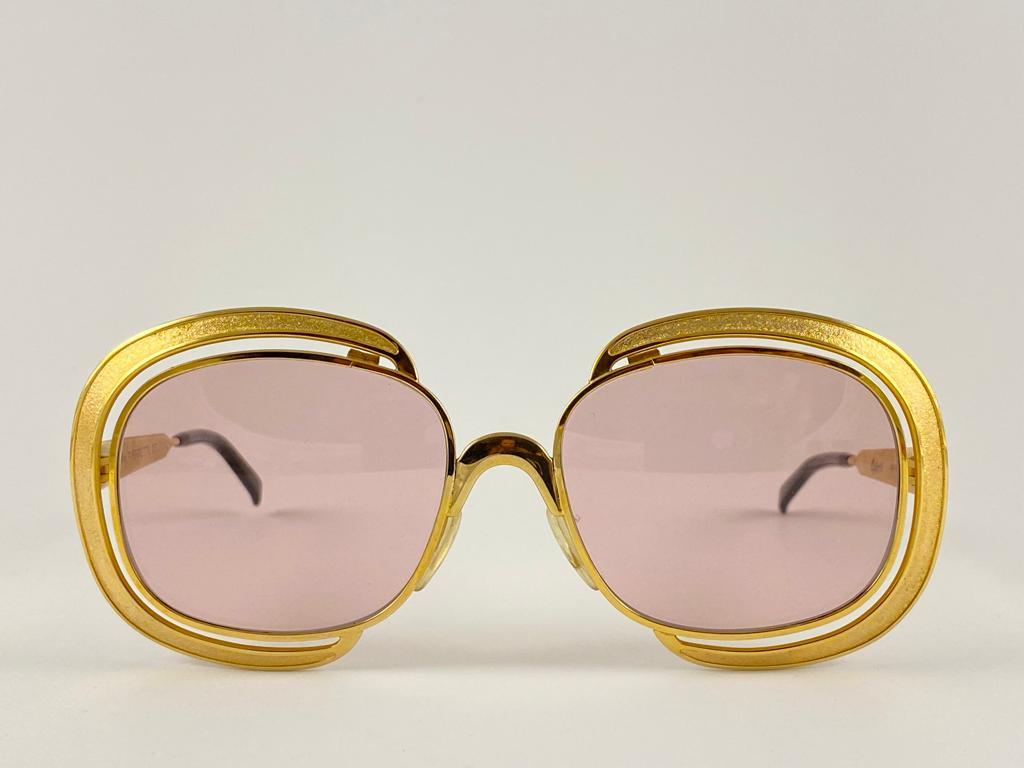 Vintage Ultra Rare Christian Dior Gold Sunglasses Made in Austria 1970's  5
