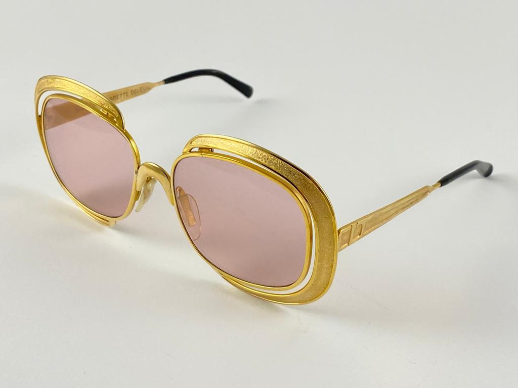 Vintage Ultra Rare Christian Dior Gold Sunglasses Made in Austria 1970's  2