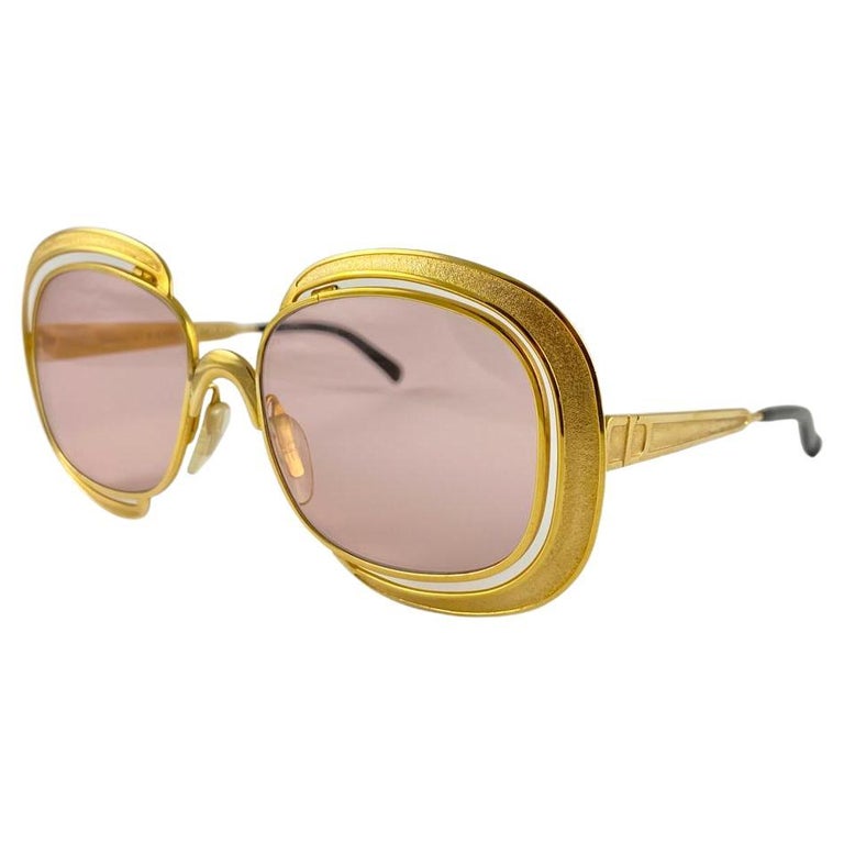 Vintage Ultra Rare Christian Dior Gold Sunglasses Made in Austria 1970's  For Sale at 1stDibs