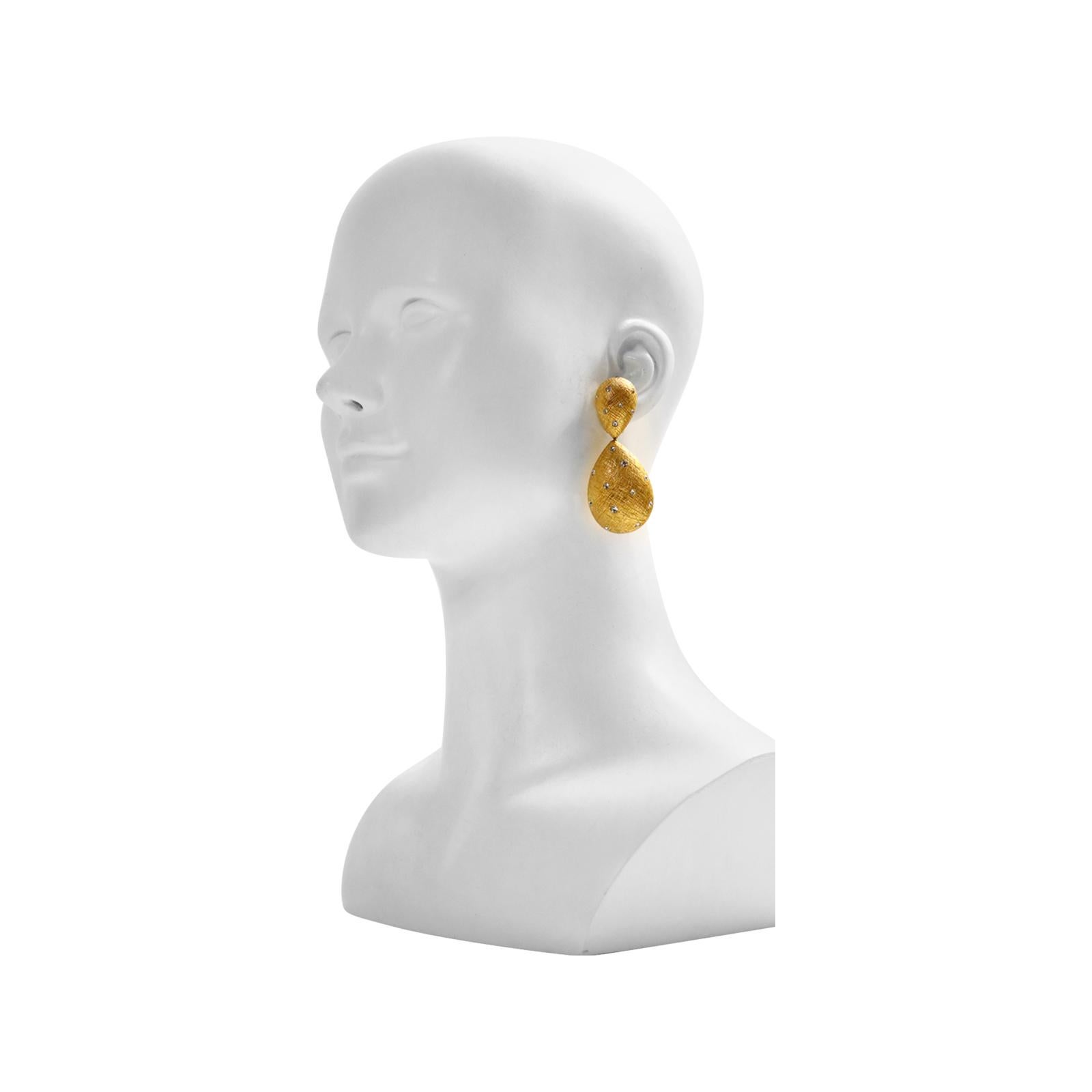 Vintage Christian Dior Gold Tear Drop Crystal Earrings, circa 1980s 1