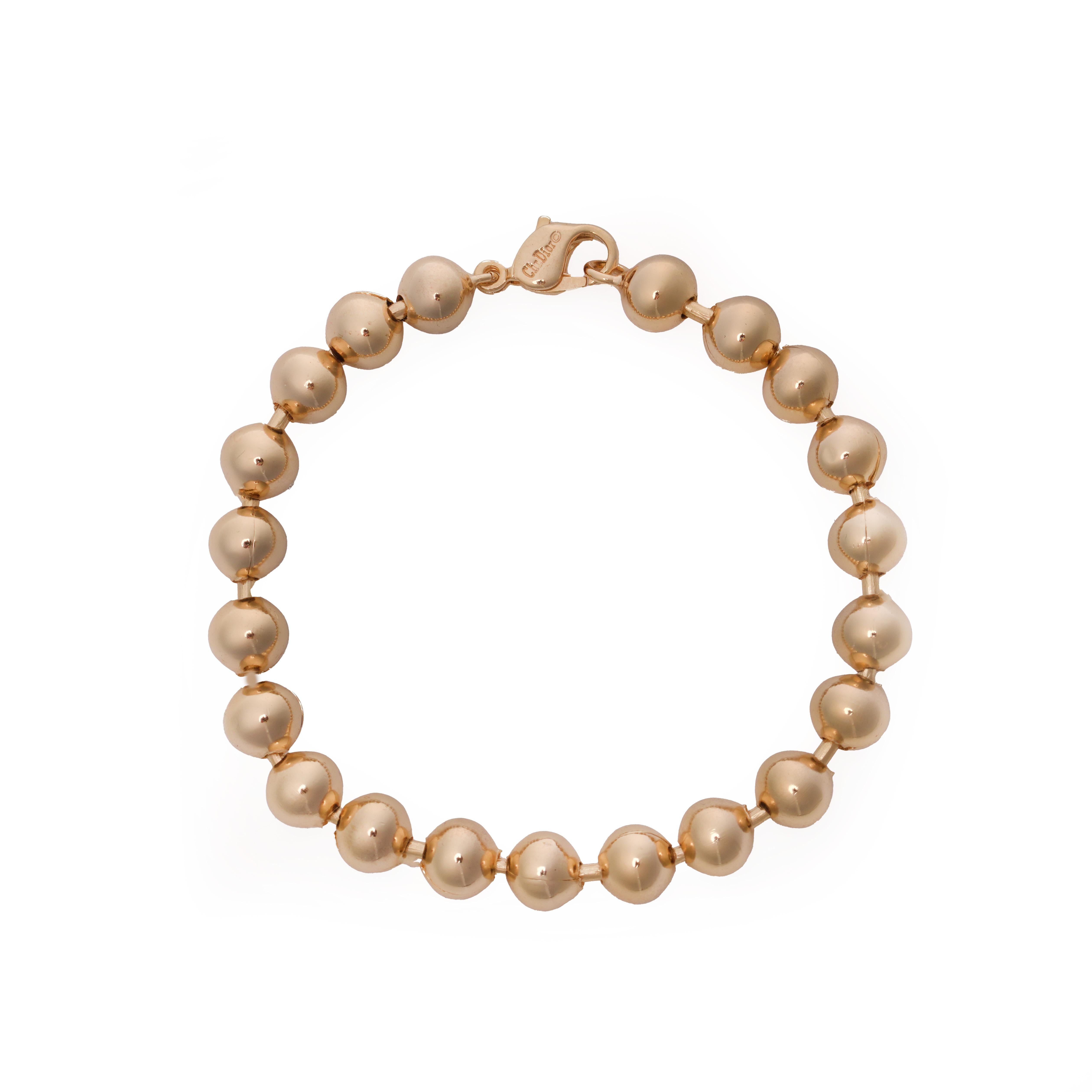 Christian Dior vintage  Gold-Tone Beaded Bracelet In Good Condition For Sale In Braintree, GB