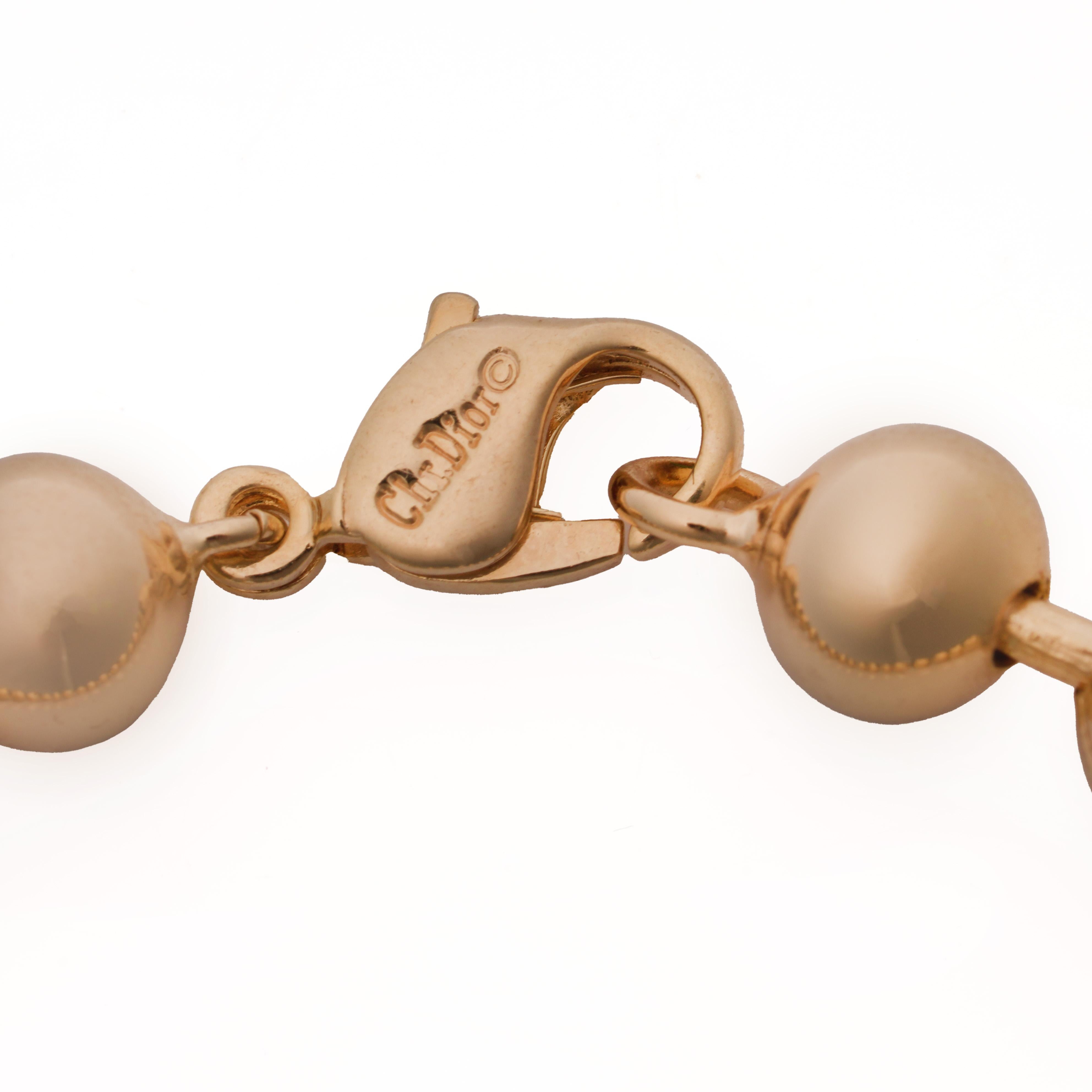 Christian Dior vintage  Gold-Tone Beaded Bracelet For Sale 1