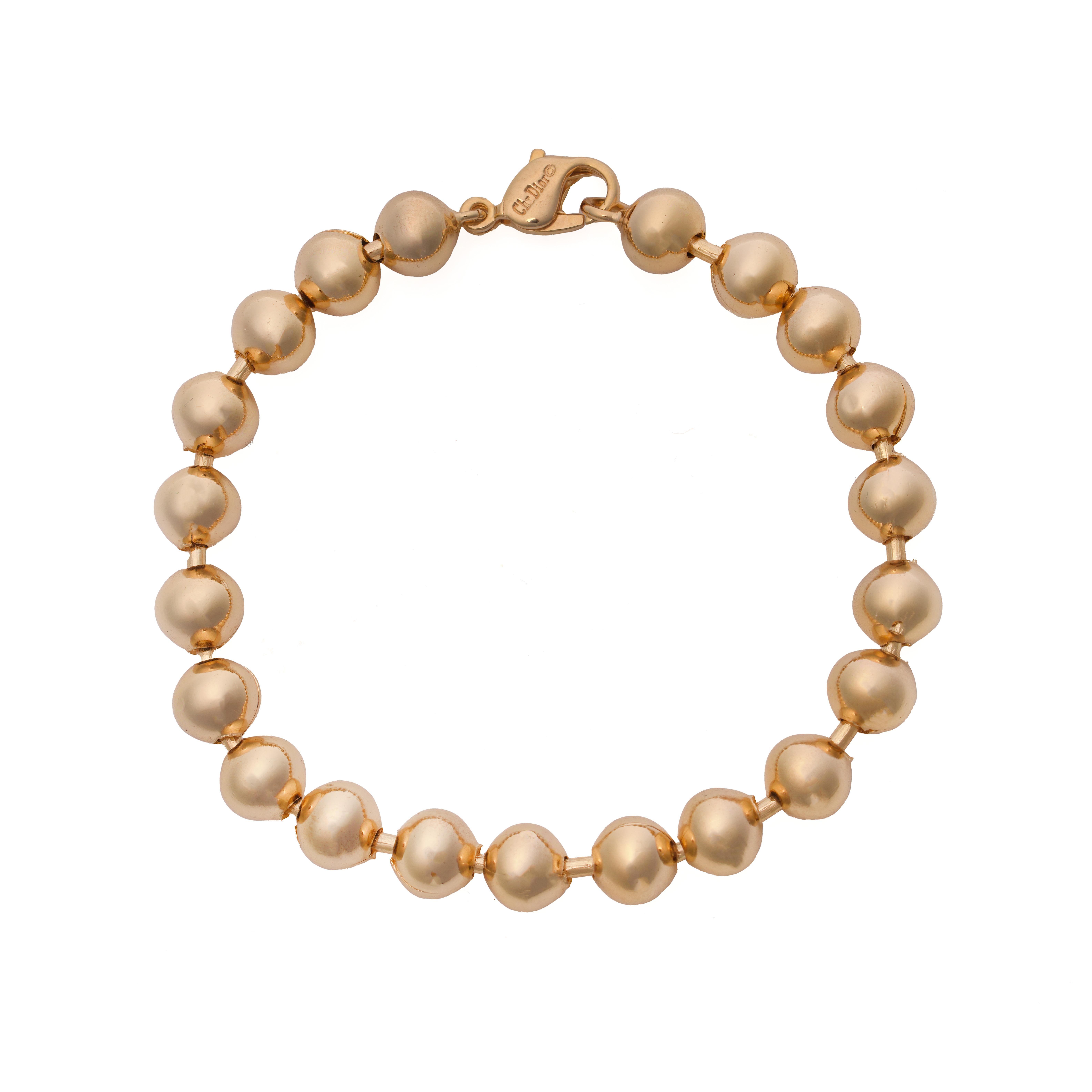 Christian Dior vintage  Gold-Tone Beaded Bracelet For Sale 2