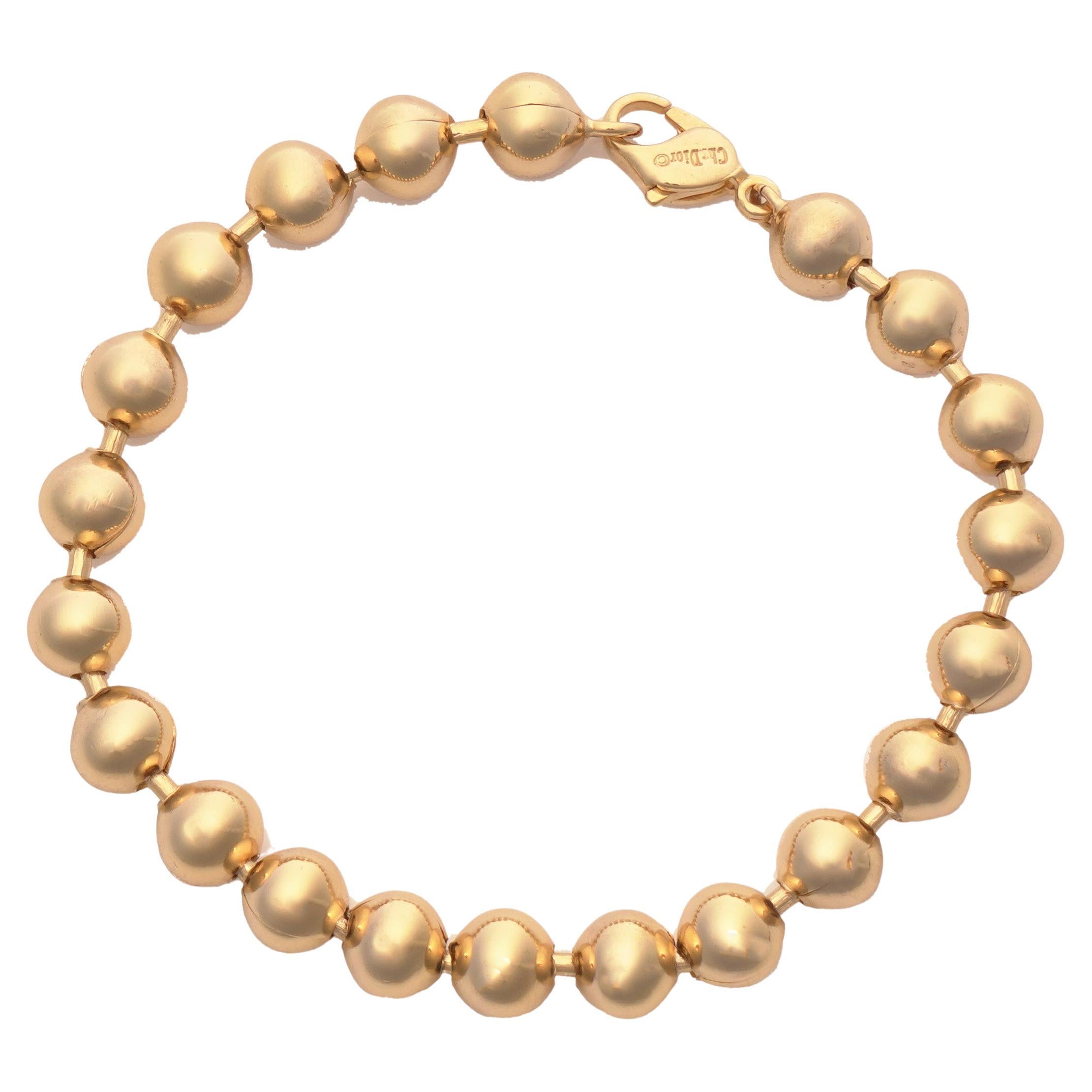 Bracciale vintage con perline in oro di Christian Dior