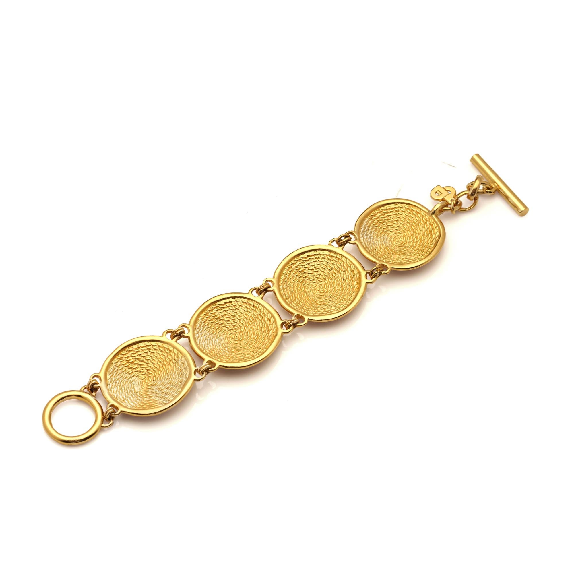 Women's Vintage Christian Dior Gold-Tone Bracelet, Circa 1980s For Sale