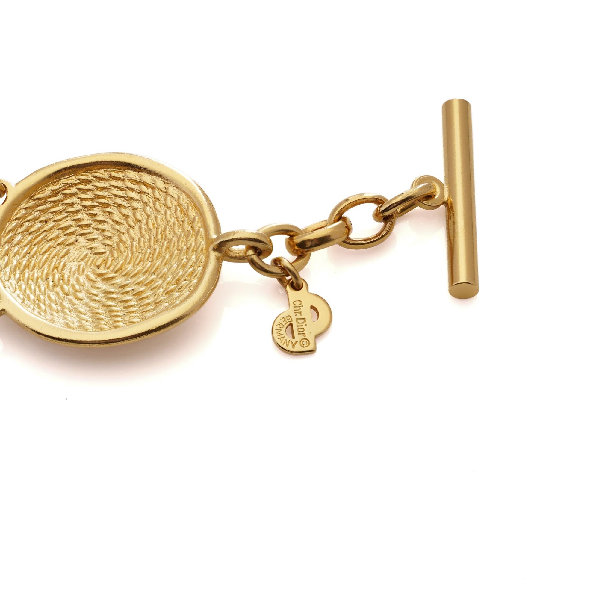 Vintage Christian Dior Gold-Tone Bracelet, Circa 1980s For Sale 1