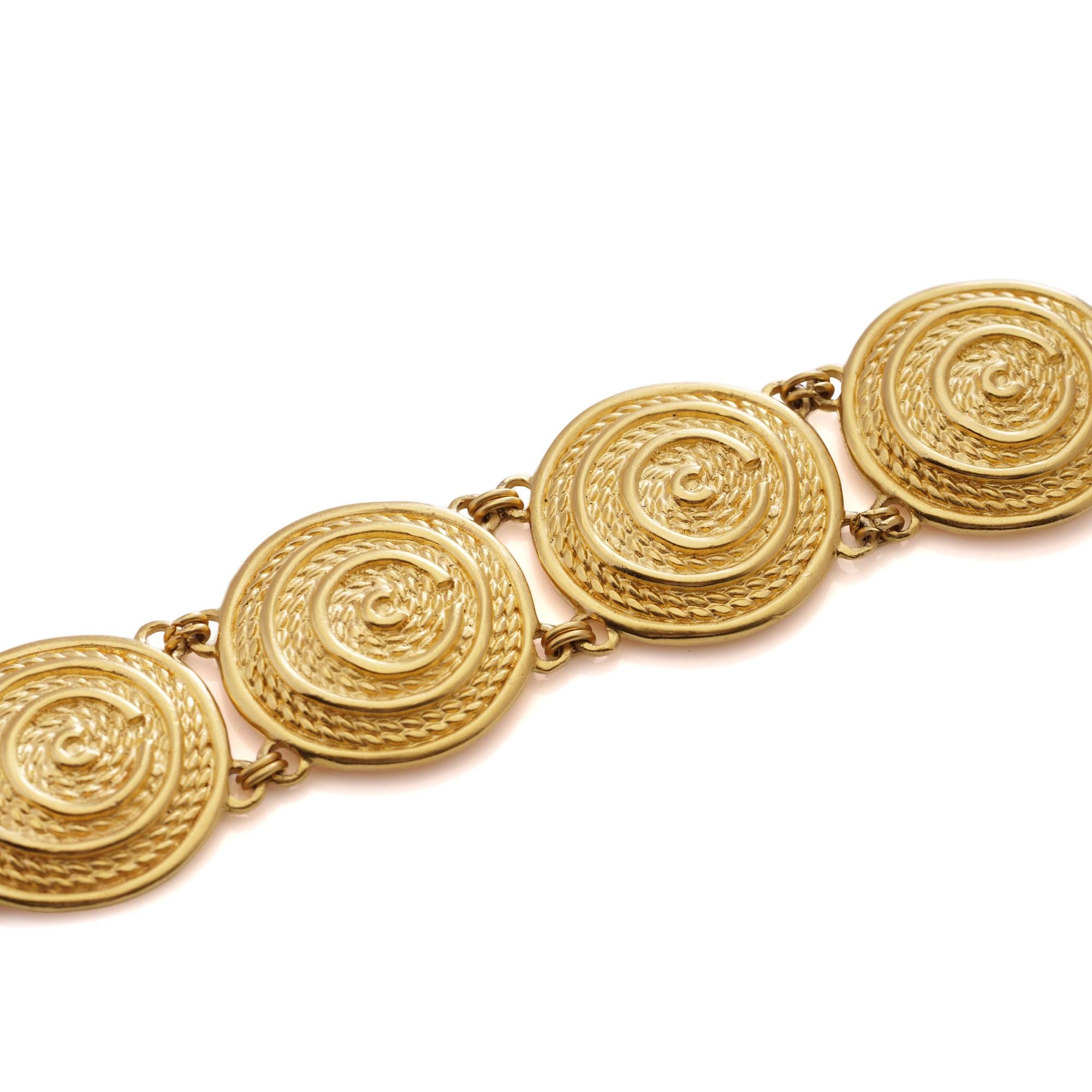 Vintage Christian Dior Gold-Tone Bracelet, Circa 1980s For Sale 2