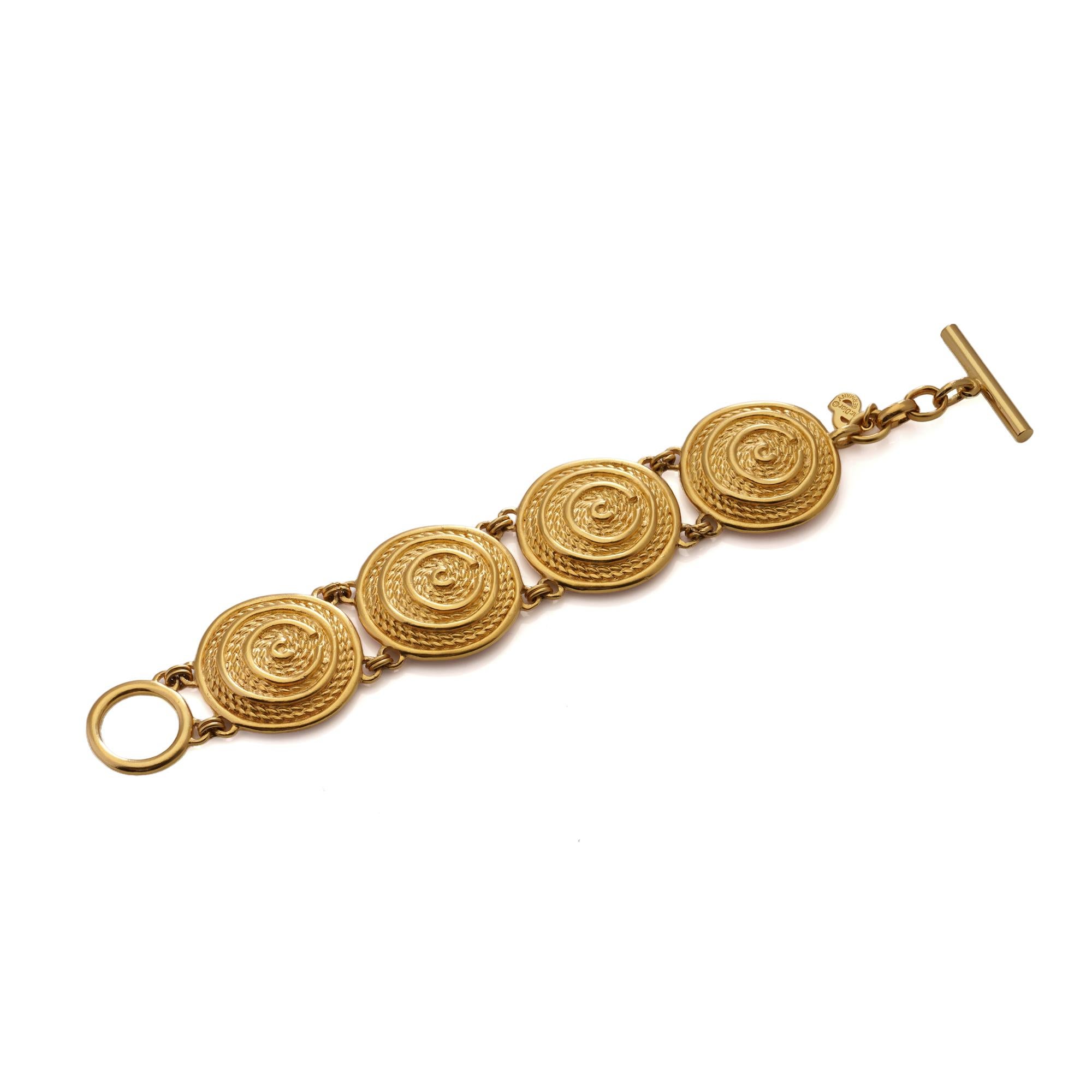 Vintage Christian Dior Gold-Tone Bracelet, Circa 1980s For Sale 4