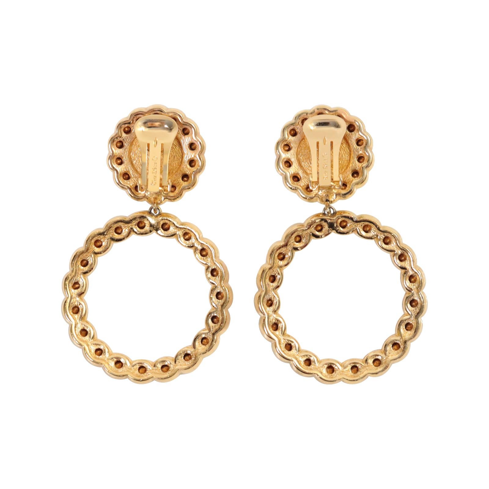 Goldfarbene Christian Dior Kristall-Ohrringe mit Tropfen, circa 1980er Jahre im Angebot 1