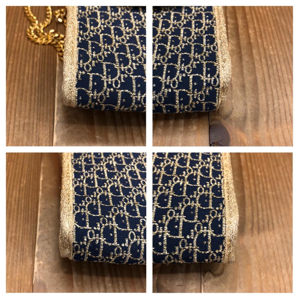 Vintage CHRISTIAN DIOR Gold Trotter Jacquard Chain Bag Small In Excellent Condition In Bangkok, TH