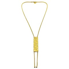 Vintage Christian Dior Gold Trotter Lariat Necklace 1980s