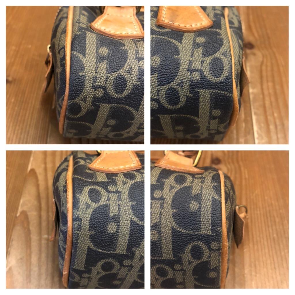 Vintage CHRISTIAN DIOR Coated Trotter Canvas Mini Boston Bag Grey Khaki In Good Condition In Bangkok, TH