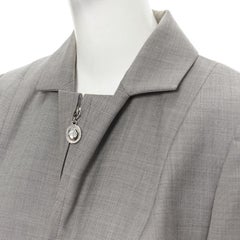 vintage CHRISTIAN DIOR grey wool CD charm panel contracted jacket pants FR40 M