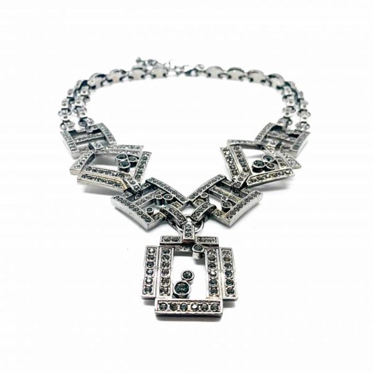 Vintage Christian Dior Haute Couture Art Deco Necklace by Galliano 2000s In Good Condition In Wilmslow, GB