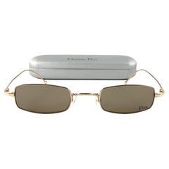Christian Dior HANOI 000 - Petites lunettes de soleil dorées vintage Y2K, années 2000
