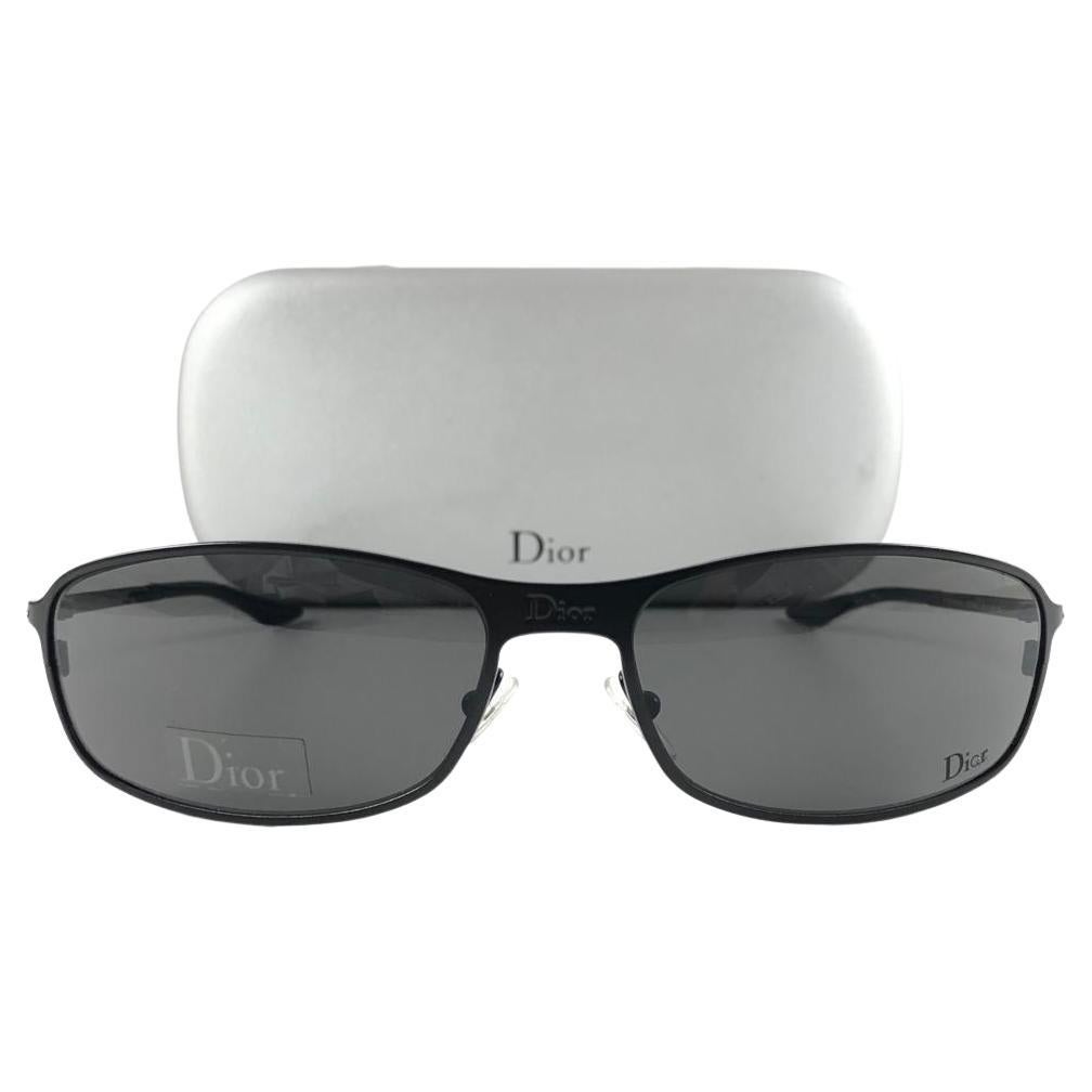 Vintage Christian Dior Hard Dior Wrap Grey Sunglasses 2000 Y2K For Sale