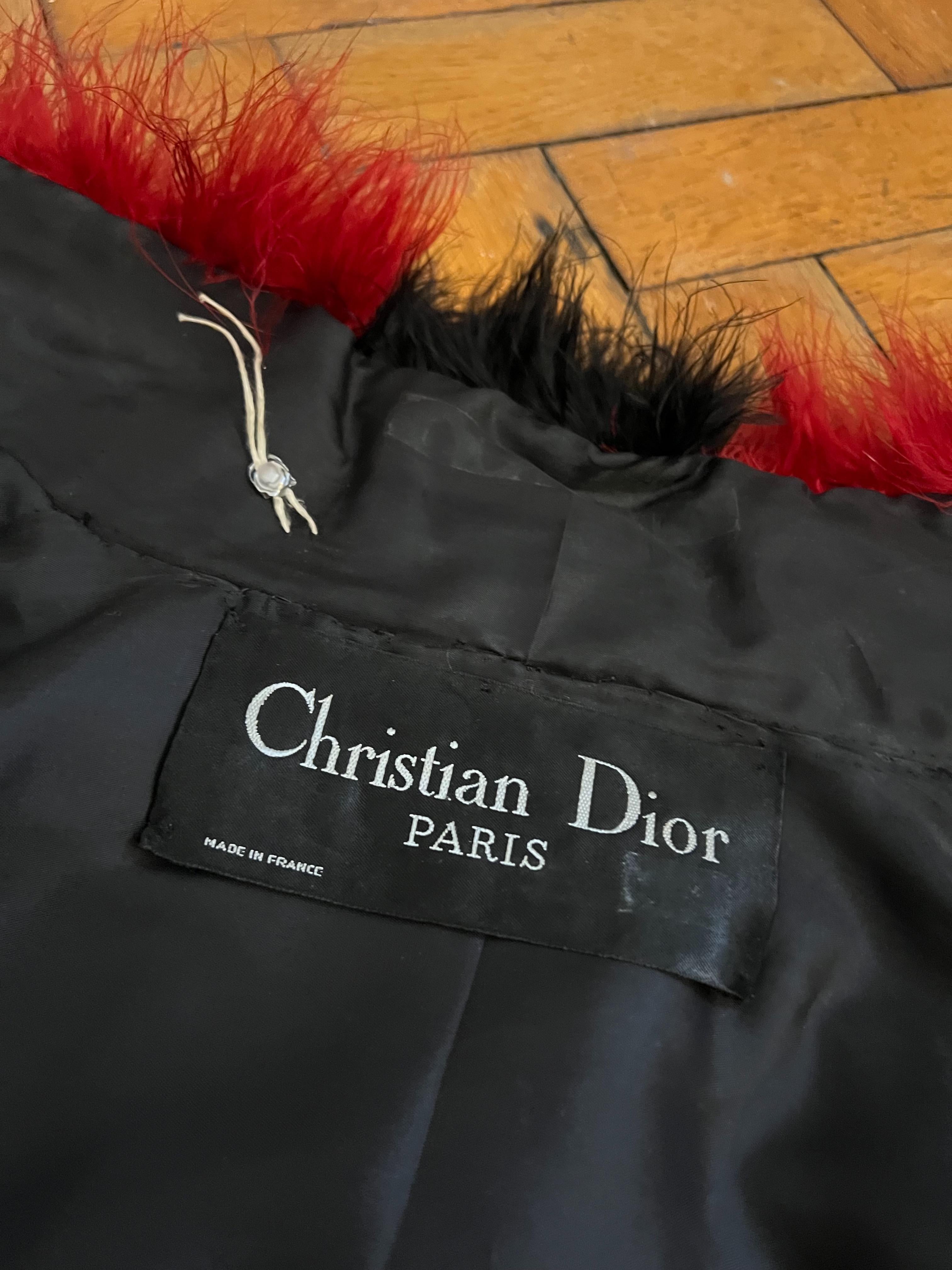 Vintage Christian Dior Haute Couture Ostrich Feather Marabou Jacket  In Good Condition In Sheffield, GB