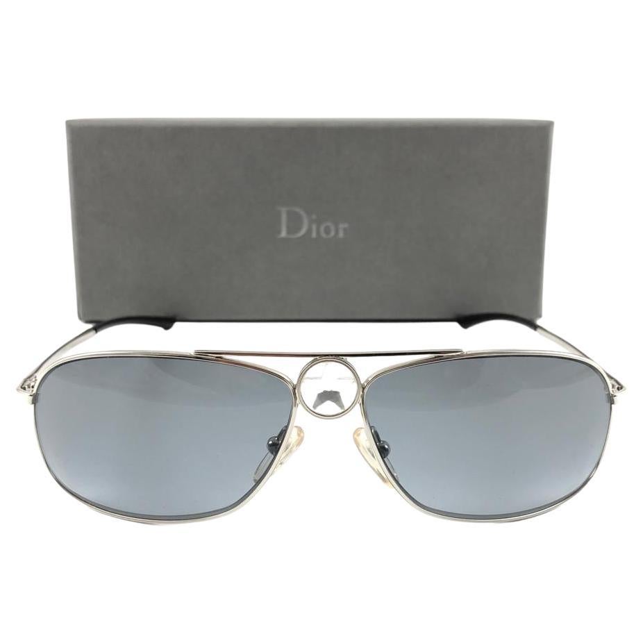 Vintage Christian Dior " HIPPY 2 " Silver Wrap Sunglasses Fall 2000 Y2K For Sale