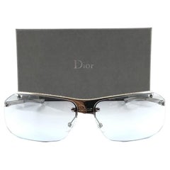 Vintage Christian Dior HIT Light Blue Lens Wrap Sunglasses Fall 2000 Y2K