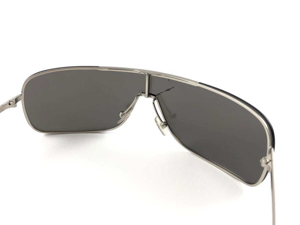 Vintage Christian Dior Homme 0038 Metallic Silber Wickel-Sonnenbrille Herbst 2000 Y2K im Angebot 2