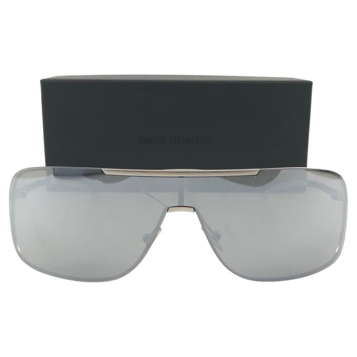 Vintage Christian Dior Homme 0038 Metallic Silver Wrap Sunglasses Fall 2000  Y2K For Sale at 1stDibs