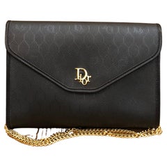 Vintage CHRISTIAN DIOR Sac à bandoulière en toile nid d'abeille avec chaîne