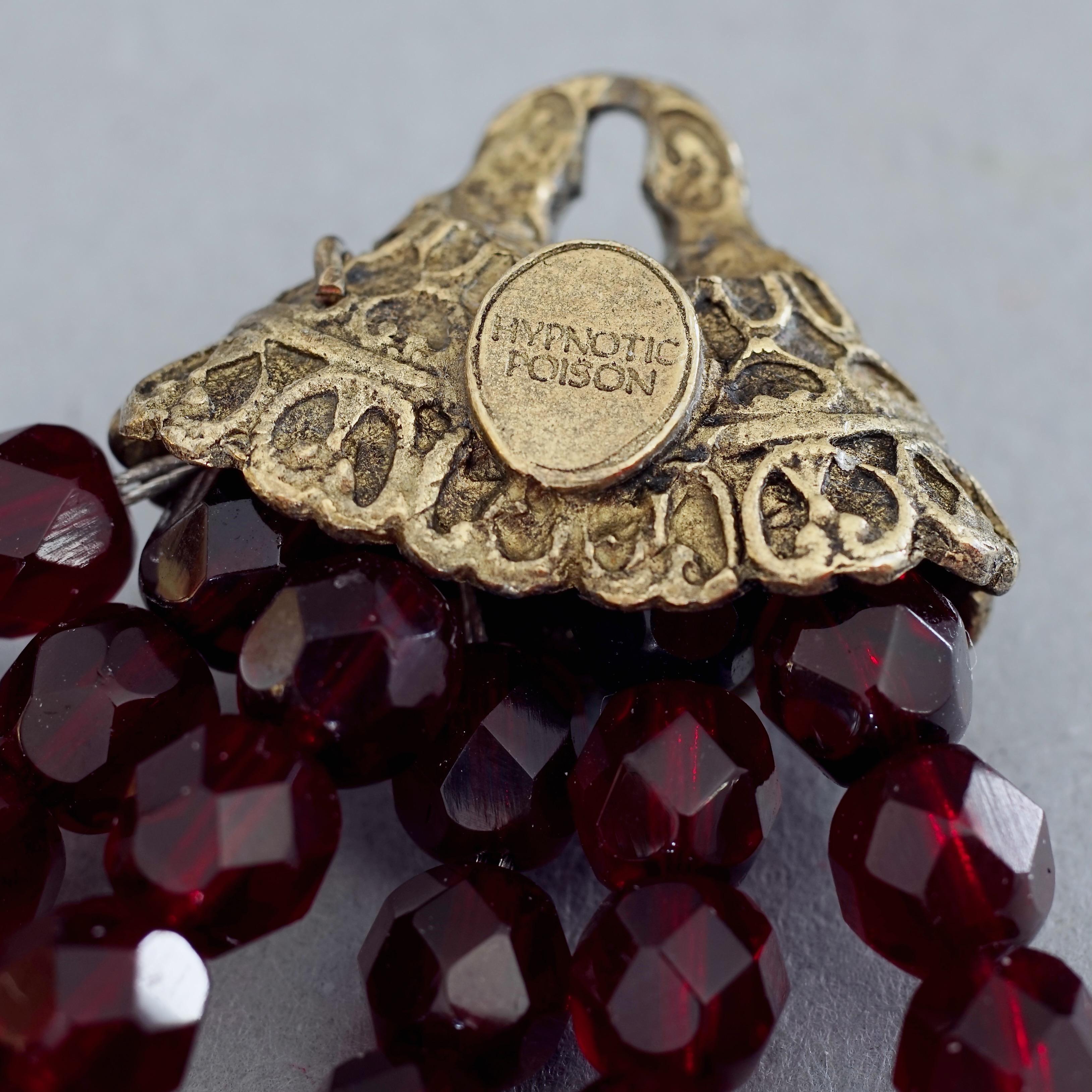 Vintage CHRISTIAN DIOR Hypnotic Poison Multi Strand Garnet Beaded Bracelet For Sale 7