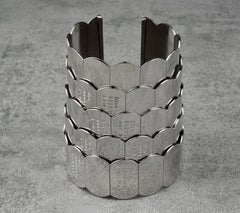 Vintage CHRISTIAN DIOR ID Name Plate Tiered Wide Cuff Bracelet