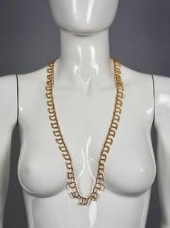 Vintage CHRISTIAN DIOR Initial D Rhinestone Links Belt Necklace