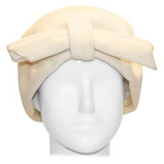 Vintage Christian Dior Ivory Colour Hat with Bow