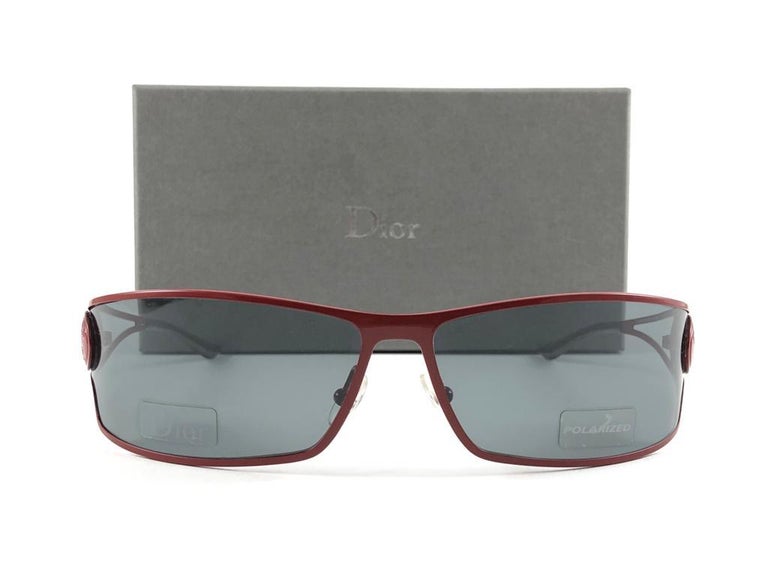 Vintage Christian Dior J'Adore Burgundy Wrap Sunglasses Fall 2000 Y2K