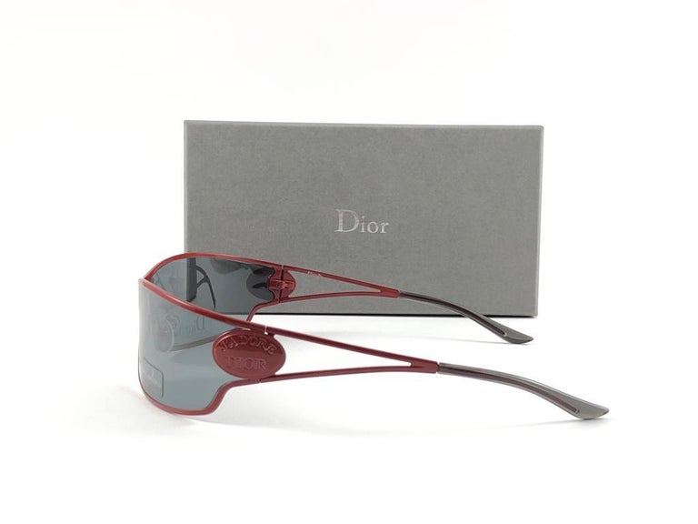 Vintage Christian Dior J'Adore Burgundy Wrap Sunglasses Fall 2000 Y2K