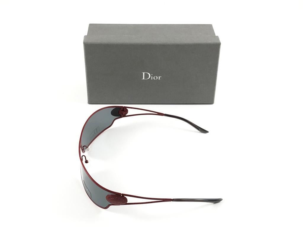 Vintage Christian Dior J'Adore Burgundy Wrap Sunglasses Fall 2000 Y2K For Sale 4