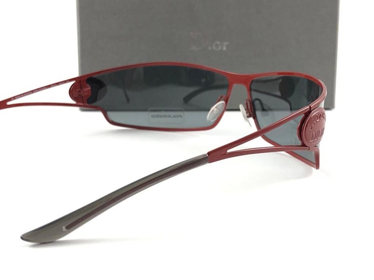 Vintage Christian Dior J'Adore Burgundy Wrap Sunglasses Fall 2000 Y2K