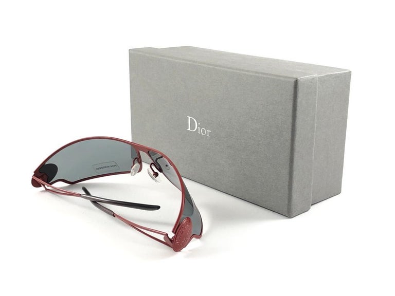 Vintage Christian Dior J'Adore Burgundy Wrap Sunglasses Fall 2000 Y2K